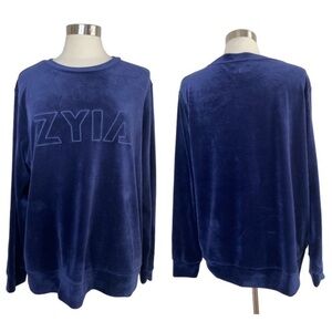 ZYIA Dark Blue Velour Pullover Sweater size 3XL